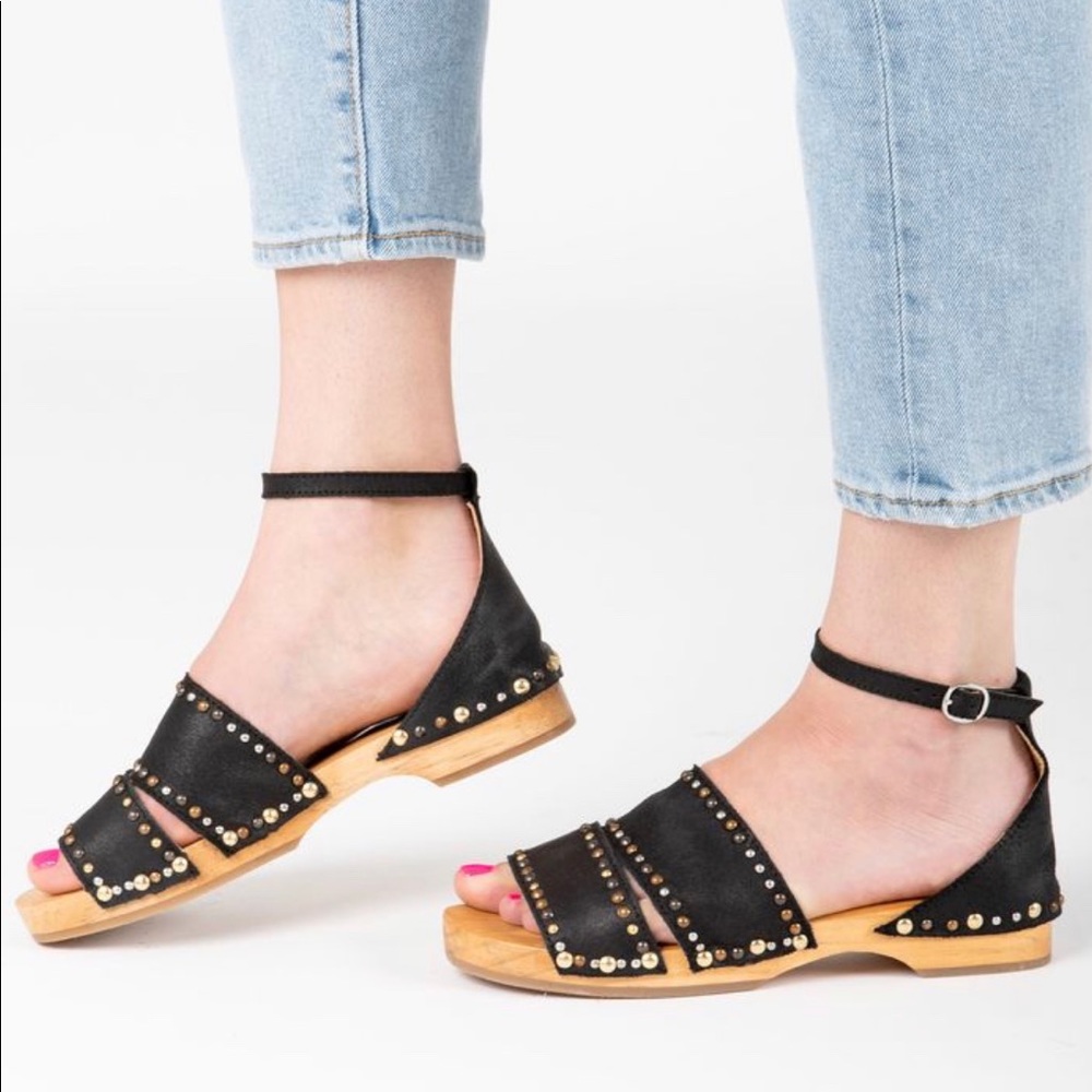Free People North Shore Clog Sandal Black